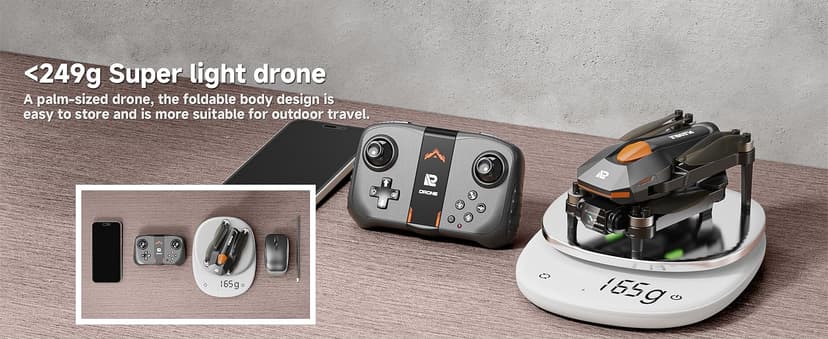 PLEGBLE Drones with Camera for Adults 4K, FPV Beginner Drone with One Key Take Off/Landing, Emergency Stop, Brushless Motor, 2 Batteries 30 Mins Flight Time, Under 249g, Toys Gifts for Teen Boys Kids