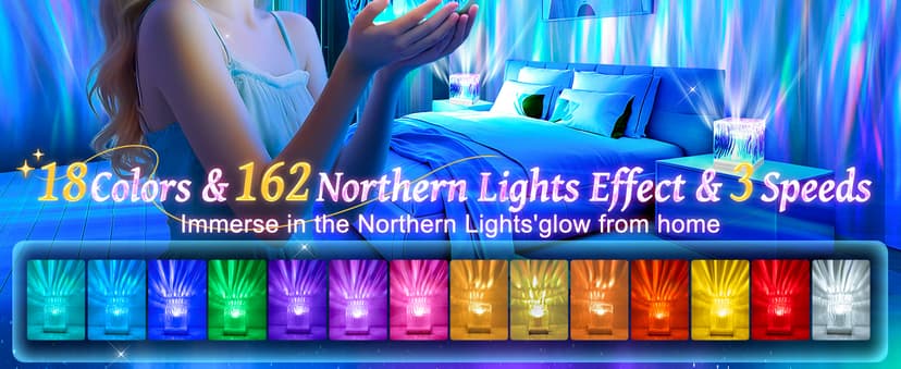 Christmas Gifts for Teens Northern Lights Projector,18 Color Gifts for Teen Boys Gifts for Teenage Girls,Remote Galaxy Projector for Bedroom Night Light for Kids Galaxy Light,Cute Room Decor Aesthetic