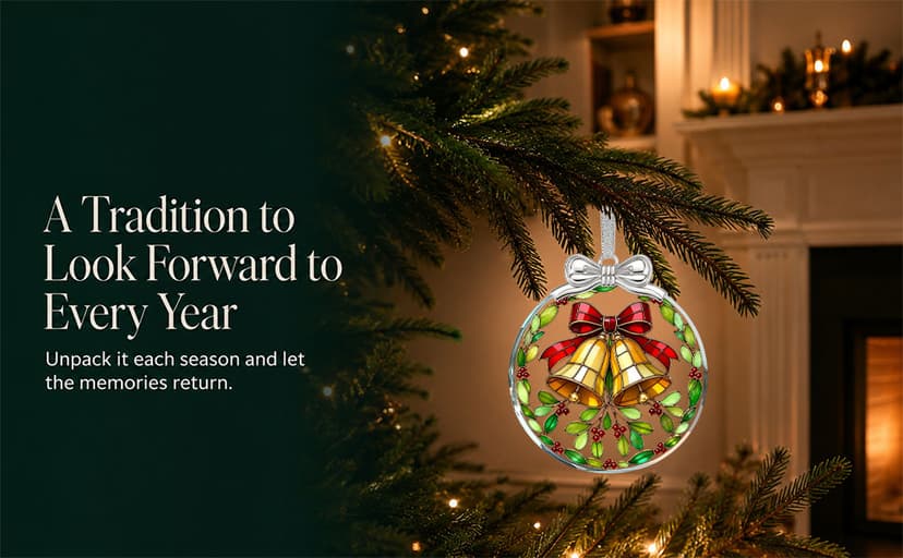 Hanging Ornament for Christmas Tree Decorations- Holiday Keepsake Present Exchange Idea Book Tree Christmas Ornament Unique 2026, Book Lover Gift Glass B0FJMNWGJ9