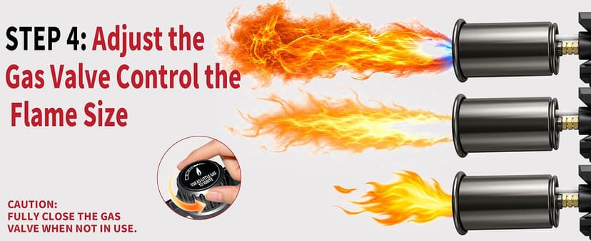 Powerful Propane Torch Gun, Gift for Men Dad, Culinary Blow Kitchen Cooking Torch for Steak Searing, Campfire Charcoal Starter for Blackstone Griddle Accessories (Tank Not included) Black Silver B0GY8KPHDB