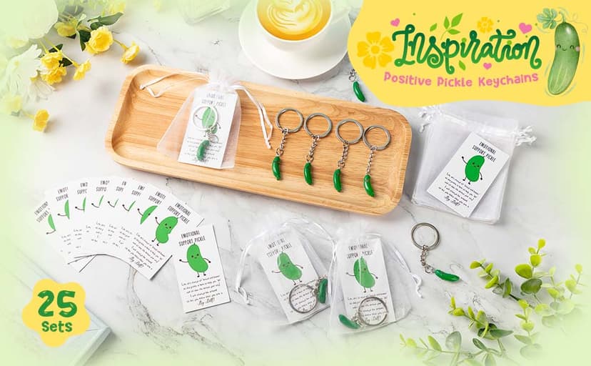 Inspirational Gifts Pickle Keychains Cute Emotional Gifts for Staff Employee Coworkers Appreciation Funny Pickle