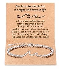 Tarsus Gift for Friends, The Waves of Life We've Through Together, Woman Friendship Gifts Idea, Wave Bracelet for Best Friend Bestie Soul Sister Birthday Gifts For Her
