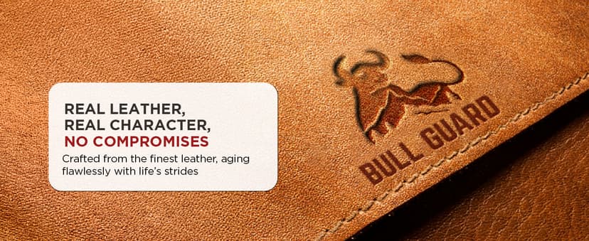 BULL GUARD Mens RFID Blocking Bifold Wallet Soft Genuine Leather Brown Western | Secure and Durable Extra Capacity Billfold with 11 Credit Cards, Flip Up ID