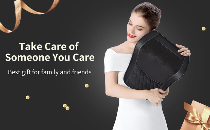 Boriwat Back Massager with Heat, 3D Kneading Massage Pillow for Back, Neck, Shoulder, Leg Pain Relief Deep Tissue, Gifts for Women Men Mom Dad