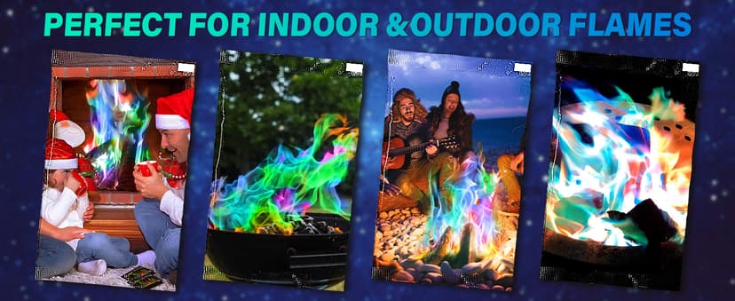 HGD (6 Pack) Magic Campfire Fire Color Changing Packets for Fire Pit, Indoor/Outdoor Fireplace, Bonfire - Rainbow Magical Flame, Camping Accessory, Compatible with Wood B0CHDSB1HB