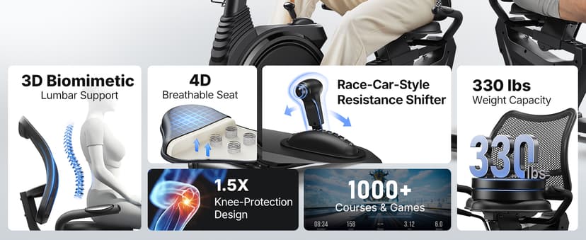 MERACH Recumbent Exercise Bikes for home, Light Commercial High-end Recumbent Bike for Seniors Adults, Magnetic Recumbent Exercise Bike with Smart Bluetooth and Exclusive App, LCD, Heart Rate Handle