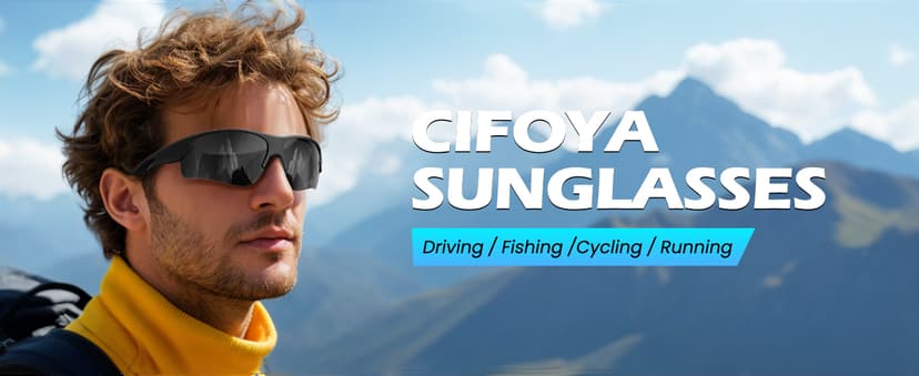 CIFOYA Polarized Sports Sunglasses for Men and Women - UV Protection Half Frame Sun Glasses for Running Baseball Fishing