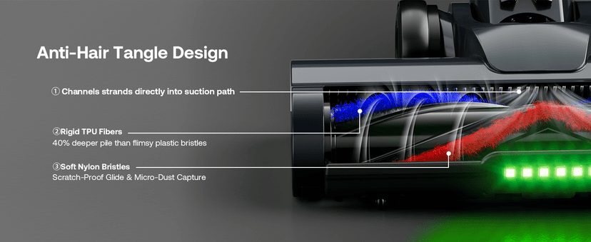 Cordless Vacuum Cleaner for Home, Upgraded 60Kpa Powerful Suction Pet Hair Vacuum with 70min Runtime, Green LED Light for Hardwood Floors & Carpet, Self-Standing Rechargeable Stick Vacuum, Golden