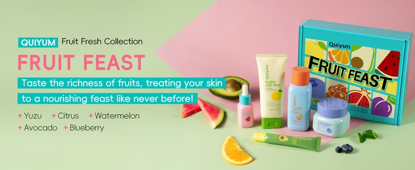 Exfoliation, Smooth, Clean, Oil Control, Smooth, Hydrate, Glow Up, Facial Skin Care Gift Set for Girls, for All Skin Types QUIYUM Fruit Skincare Set for Teen Girl, 5 Daily Routine Beauty Skin Care B0DYX1VBLV