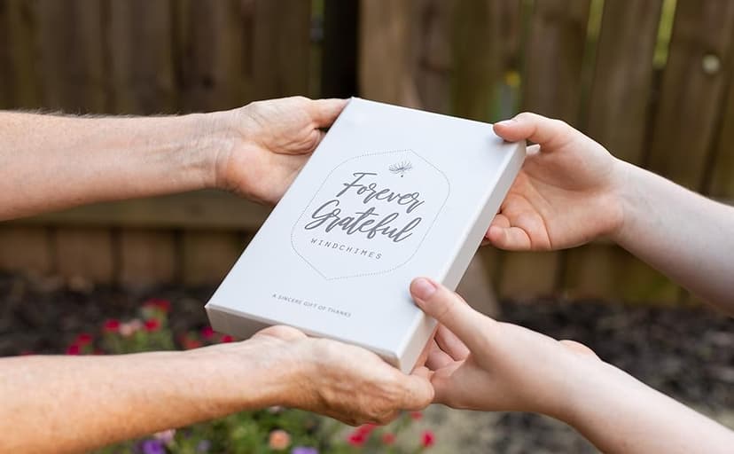 Forever Grateful Wind Chime with Engraved Thank You Message - Unique Gift of Gratitude/Appreciation Gift/Thank You Gift for Special Friend/Family/Coworkers/Teachers/Mentor