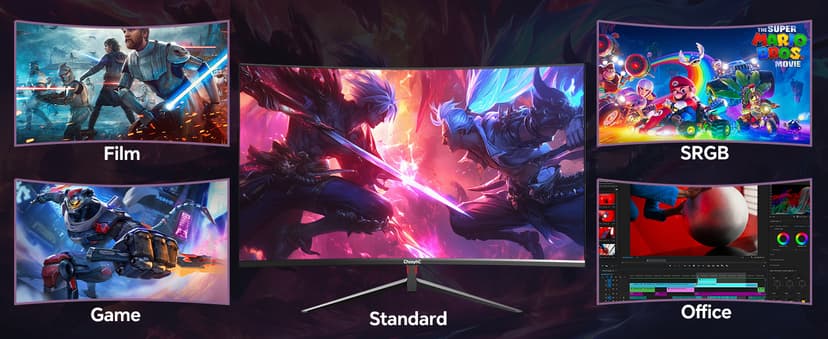 24 Inch Curved 180Hz Gaming Monitor, 1800R Curved Gaming Monitor, 1ms MPRT, FHD(1920×1080P), Freesync, HDMI2.0,DP1.4, VESA Mountable(HDMI Cable Incl.)