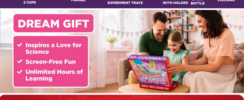 Birthday Gift Ideas for Girls 4, 5, 6, 7, 8 Year Olds, Science Kits for Kids Ages 5-7, STEM Educational Toys Doctor Jupiter Girls' First Science Experiments Kit for Kids Ages 4+ B0D17YL839