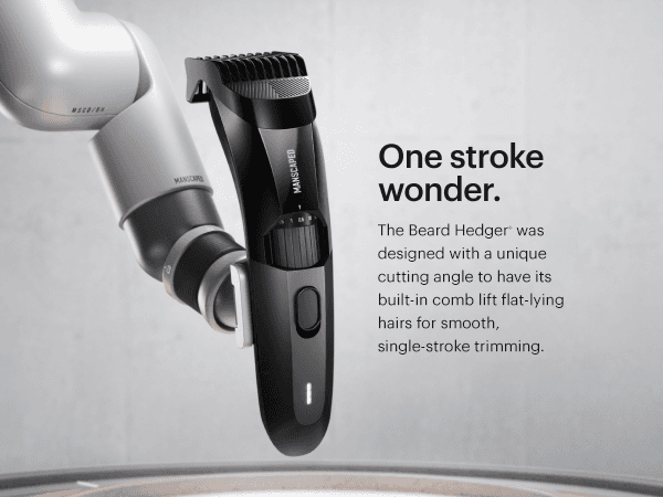 MANSCAPED MANSCAPED® The Beard Hedger® Premium Men's Beard Trimmer, 20 Length Adjustable Blade Wheel, Stainless Steel T-Blade for Precision Facial Hair Trimming, Cordless Waterproof Wet/Dry Clipper