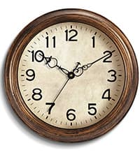 KECYET Wall Clock 10 Inch Battery Operated Silent Non-Ticking Wall Clock Vintage Retro Rustic Style Decorative for Bedroom Living Room Kitchen Home Office (Bronze)