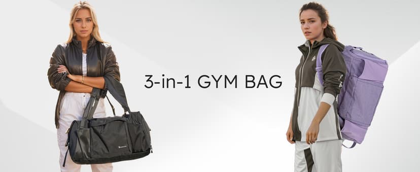 kookoomia Gym Bag for Men with Shoes Compartment and Wet Pocket Convertible Duffle Bag and Gym Backpack Waterproof Sports Bags for Men with 2 Bottle Holders Multipurpose Weekender Overnight Bag -Black