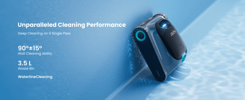 (2025 Upgrade) Aiper Scuba S1 Robotic Pool Cleaner, Wall & Waterline Cleaning, Double Filtration, Extended 180-Min Battery Life, Smart Navigation, App Support, OTA Upgrade