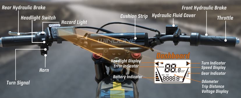 Windone RM7 Electric Dirt Bike for Teens & Adults, 2200W Peak Ebike, 48V 22.5Ah, 37MPH & 45-Mile Electric Motorcycle, 14"/12" Off-Road Tire E-Bike, Dual Hydraulic Brakes, Full Suspension, Fit Age 13+