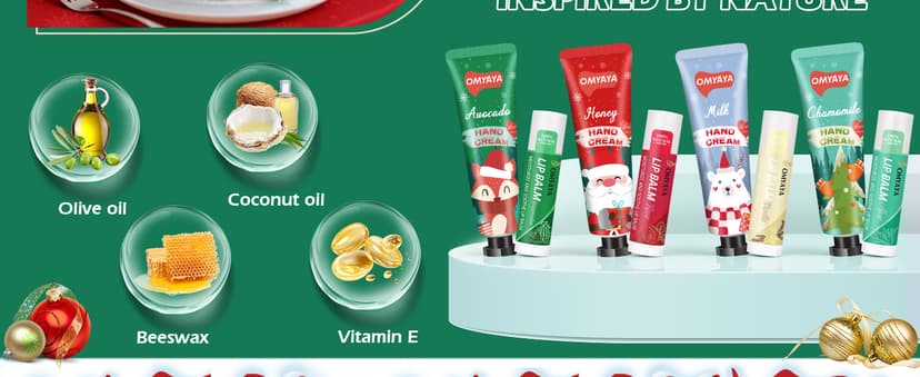 Candles Gifts for Women, 4 Christmas Scented Candles, 4 Mini Hand Cream Lotion & 4 Lip Blam Gift Set for Women, Ideal Party Favors Christmas Gifts Stocking Stuffers for Mom, Coworker, Teacher, Friend