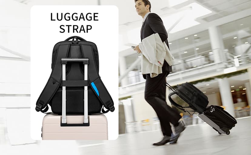 DUSLANG 17 Inch Laptop Backpack for Travel Water Resistant College Backpack for Men/Women Laptop Bag with USB Charging Port,Black