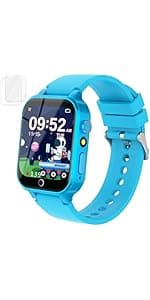 Cosjoype Kids Game Smart Watch for Kids with 24 Puzzle Games HD Touch Screen Camera Music Player Pedometer Alarm Clock Calculator Flashlight 12/24hr Kid Watch Gift for 4-12 Year Old Boys Toys for Kid