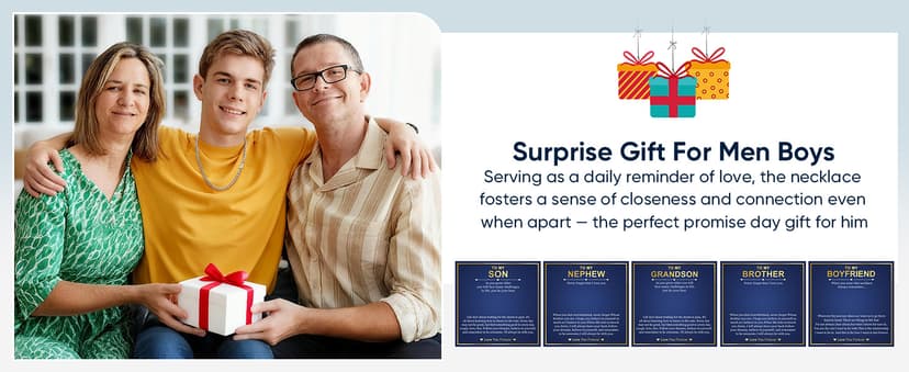 MEALGUET Stocking Stuffers 2025 Idea for Teen Boys Brother Son Grandson Love You Forever Engraved Stainless Steel Cuban Link Chain Necklace for Men Curb Chains Necklaces Jewelry Gift with Card