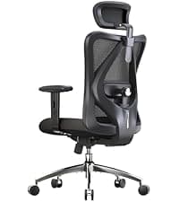 SIHOO M57 Ergonomic Mesh Office Chair, High Back Home Desk Chair with 3D Armrests, Lumbar Support and Adjustable Headrest, Comfortable Computer Chair, Big & Tall Office Chair Hold 330 LBS-Black