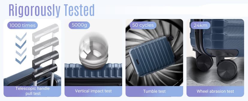 LIGHT FLIGHT Luggage Sets, 3 Piece Durable Suitcase Set with Spinner Wheels, 3 Pcs Hardside Lightweight luggage with TSA Lock, Large Checked Travel Suitcases, 20/24/28 Inch, Rose Purple