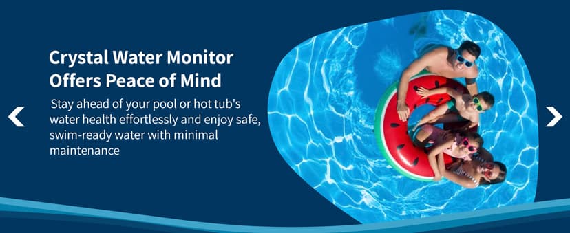 Crystal Smart Water Monitor for Salt Water Pools & Hot Tubs - 24/7 Continuous Digital Water Testing with App Notifications & Customized Chemical Dosing (New Model)