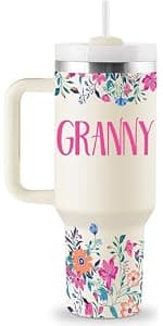 Granny Gifts from Grandkids for Mothers Day Christmas 40oz Travel Cup Insulated Tumbler with Lid & Straw ROSTANTEN Granny Gifts Birthday Gifts for Granny B0FS6SF32M