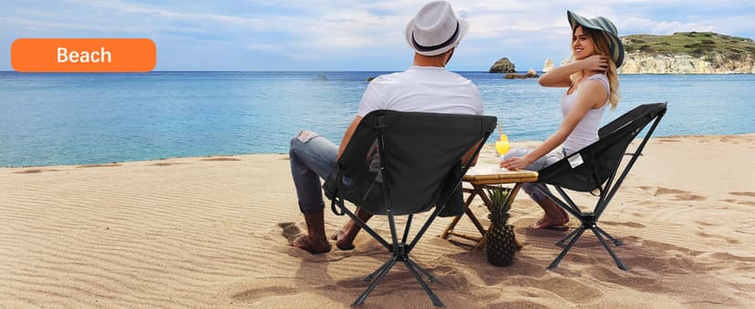 Raynesys 1 Pack Portable Camping Chair, Flexible 360° Rotation, Easy Carry, 8 Seconds Quick Setup Folding Camping Chair, 3.8Lb Lightweight Folding Chairs for Hiking, Beach, Sporting, Travel