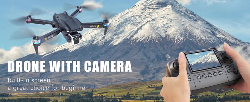 Brushless Drone With Camera For kids And Beginner, Toy Drones With Screen On Controller, No Phone Needed, Entry-level Drone For Kid 8-12 With Auto Hover, Easy to Fly, One Click Take Off/Land, No FAA, Under 249g, 2 Batteries, SD Card