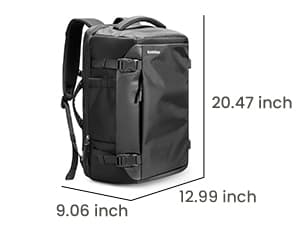 tomtoc Travel Backpack 40L, TSA Friendly Flight Approved Carry-on Luggage Hand Water-resistant Lightweight Business Rucksack, Durable Large Weekender Bag Daypack Fits 17.3 Inch Laptop, PFAS Free