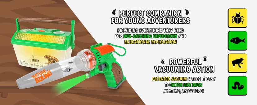 Nature Bound Bug Catcher Vacuum with Light Up Critter Habitat Case | Eco-Friendly Outdoor Toys for Kids | Includes Vacuum and Cage | Bug Vacuum for Kids Toy | Bug Catcher Vacuum