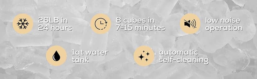 Igloo Automatic Self-Cleaning Portable Electric Countertop Ice Maker Machine with Handle, 26 Pounds in 24 Hours, 9 Ice Cubes Ready in 7 Minutes, with Ice Scoop and Basket