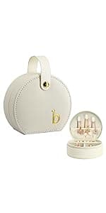 COLLECTIVE HOME - Ceramic Jewelry Tray, Decorative Trinket Dish for Rings Earrings Necklaces Bracelet Watch Keys, Birthday Mother's Day Christmas Gift for Women, 4.75", White Surface (M)