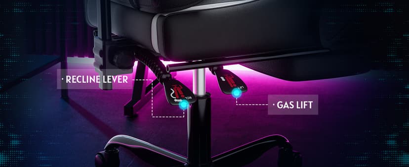 Gaming Chair, Ergonomic Computer Chair with Footrest and Lumbar Support, Height Adjustable Game Chair with 360°-Swivel Seat and Headrest and for Office or Gaming Blackwhite