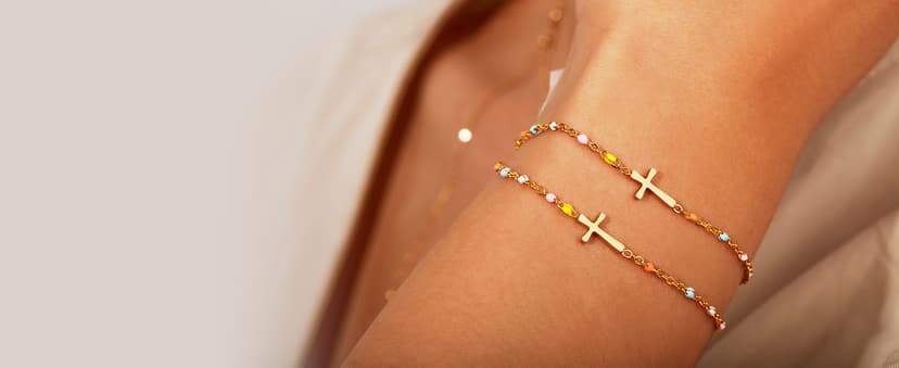 STORYJEWELLERY Friend Gifts for Women, Friend Bracelet, Cross Bracelets for Bestie, Friend Birthday Gifts for Women, Friendship Jewelry, Christian Jewelry B0CHHWRJX8