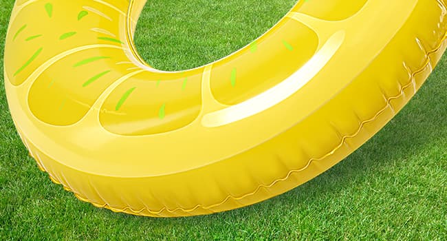 JOYIN Inflatable Swim Tube Raft (3 pack) with Summer Fruits Painting, Pool Toys for Swimming Pool Party Decorations