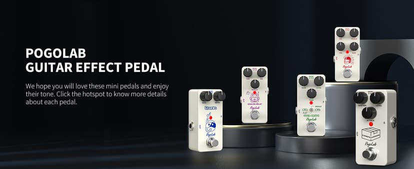 Pogolab Compressor Pedal, Guitar Pedal Compressor, Mini Compressor Pedal for Electric Guitar Bass, True Bypass DC 9V
