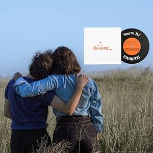 Bee! Anniversary card for Him or Her | Gift for Husband or Wife, Boyfriend or Girlfriend | Valentine's Day Card for men and women | For the Record Love Card