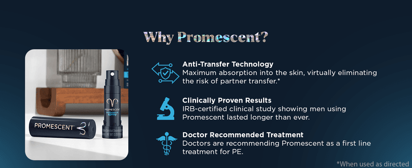 Promescent Desensitizing Delay Spray for Men Clinically Proven to Help You Last Longer in Bed - Better Maximized Sensation + Prolong Climax for Him, 2.6 ml