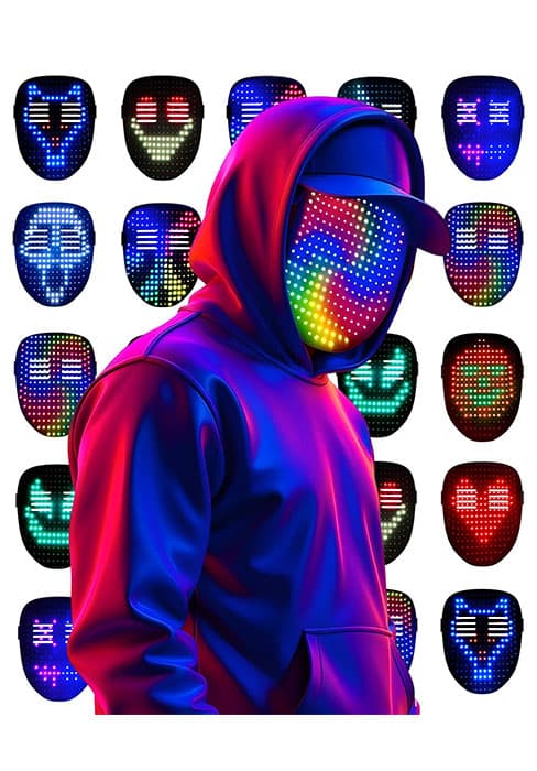Gift for Halloween Digital Mask Birthday Christmas Rave Party,Cool Toy for Kids Adults,50 Changing Face Patterns,Rechargeable MEGOO Led Light up Mask with Gesture Sensing, Halloween Gifts for Teen Boys B09Y9DT9W7