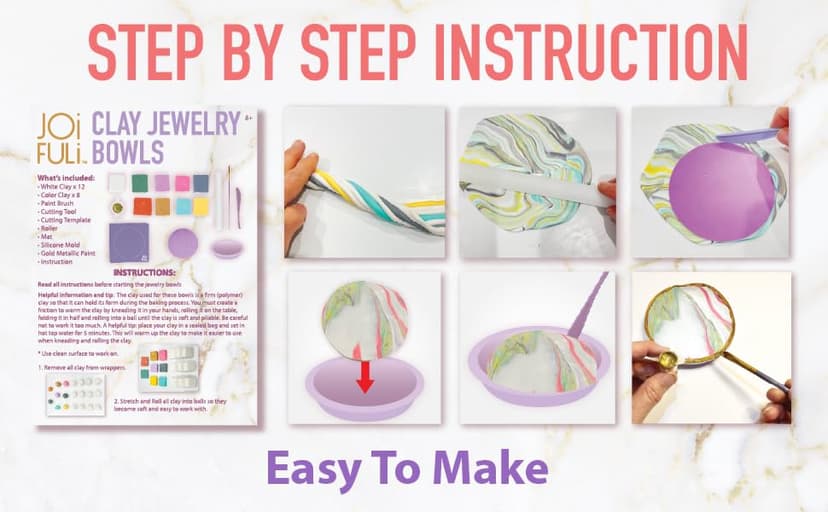 Make Your Own Clay Jewelry Bowls Arts and Crafts Kit for Girls Kids Ages 8 9 10 11 12 Years Old