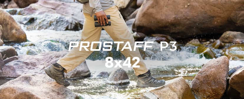 Nikon PROSTAFF P3 8x42 Binocular | Waterproof, fogproof, rubber-armored Full-Size Binocular, wide field of view & long eye relief | Official Nikon USA Model