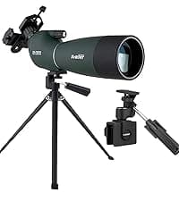 SVBONY SV28 Spotting Scopes with Tripod, Angled 25-75x70mm Spotter Scope with Phone Adapter, Waterproof Fogproof Spotting Scope for Bird Watching, Target Shooting, Wildlife Viewing