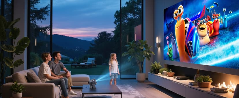 Goodee Viedo Projector With Wifi And Bluetooth, Smart Movie System/ Dolby Audio/ Auto Focus & Keystone Portable Projector, 4k Video Decode & 1080p Native For Home Theater / Outdoor