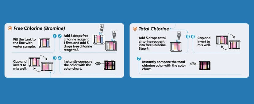 9 Way Pool Test Kit - Hot Tub and Spa Water Chemical Test Kit for pH & Total Chlorine & Free Chlorine & Bromine & Total Alkalinity & Calcium Hardness & Cyanuric Acid & Copper & Phosphate