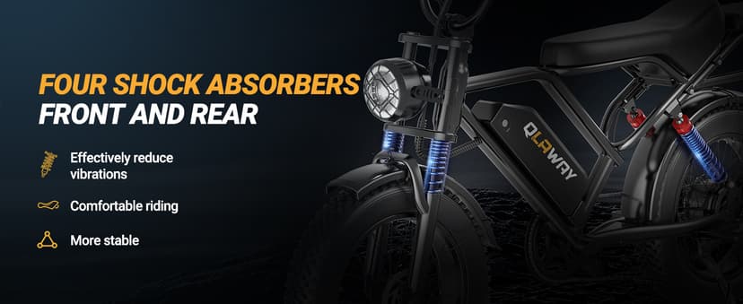 Fat Tire Electric Dirt Bike 750w for Adults 20" Full Suspension Electric Motorcycle Ebikes 48V 18AH Removable Battery,31MPH Top Speed,LED Headlights, Turn Signals,40-70 Miles Range