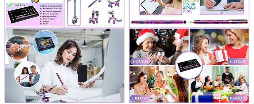 Fidget Pen Toys For Ages 8-13 - Magnetic Pen Magnets For Kids - Teen Girl Boy Gift Trendy Stuff - Gift For Teenage Boys Girls - Cool Things Toy For Boy Age 8-12 - Gift For 10 11 12 13 14 Year Old Girl