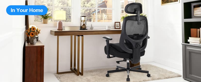 BOSMILLER Big and Tall Office Chair with Wide Thick Seat Cushion for Heavy People,700lbs Ergonomic Mesh Desk Chair with Adjustable Lumbar Support and Headrest, Armrests for Adults Sitting All Day